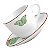 Xícara De Café Chá Com Pires 80ml Borboleta Porcelana Decorada Borda Dourada Luxo - Imagem 4