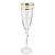 Taça Champanhe Espumante 200ml Cristal Decorado Friso Dourado Luxo - Imagem 1