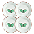 Jogo De Pratos Sobremesa 19cm Kit 4 Peças Borboleta Porcelana Borda Marrom - Imagem 1