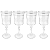 Jogo De Taças Água Suco 300ml Kit 4 Peças Grace Cristal Friso Platino Luxo - Imagem 1