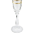 Jogo De Taças Champanhe Espumante 190ml Kit 6 Peças Grace Cristal Decorado Friso Dourado Luxo - Imagem 4