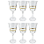 Jogo De Taças Água Suco 350ml Kit 6 Peças Grace Cristal Decorado Friso Dourado Luxo - Imagem 1