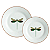 Aparelho De Jantar Jogo Pratos Brown Rim Kit 12 Peças Libélula Porcelana Luxo - Imagem 1