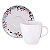 Jogo Xícaras De Chá Café Com Pires Kit 6 Peças 200ml Aura Porcelana Decorada Floral Tramontina - Imagem 5