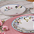 Jogo Xícaras De Chá Café Com Pires Kit 6 Peças 200ml Aura Porcelana Decorada Floral Tramontina - Imagem 3