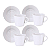 Jogo Xícaras de Chá Café Com Pires Kit 4 Peças 70ml Grid Porcelana Decorada Tramontina - Imagem 1