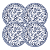 Jogo De Pratos Sobremesa 21cm Kit 4 Peças Azzura Porcelana Decorada Floral Tramontina - Imagem 1