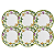 Jogo De Pratos Sobremesa 21cm Kit 6 Peças Campos Cerâmica Decorada Floral Alleanza - Imagem 1