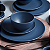 Jogo De Pratos Fundos 28cm Kit 6 Peças Coup Navy Sopa Cerâmica Decorado Azul Alleanza - Imagem 4