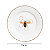 Prato De Sobremesa 19cm Abelha Porcelana Decorada Borda Marrom - Imagem 3