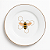 Jogo de Prato Sobremesa 19cm  Kit 4 Pçs Abelha Porcelana Decorada Borda Marrom - Imagem 5