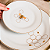 Jogo de Prato Sobremesa 19cm Kit 6 Pçs Abelha Porcelana Decorada Borda Marrom - Imagem 2