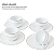 Jogo Xicaras De Café Com Pires 90ml Kit 4 Peças Borda Prata Porcelana Majesty Silver Luxo - Imagem 1