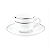 Jogo Xicaras De Café Com Pires 90ml Kit 4 Peças Borda Prata Porcelana Majesty Silver Luxo - Imagem 7