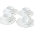 Jogo Xicaras De Café Com Pires 90ml Kit 4 Peças Borda Prata Porcelana Majesty Silver Luxo - Imagem 6