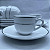 Jogo Xicaras De Café Com Pires 90ml Kit 6 Peças Borda Prata Porcelana Majesty Silver Luxo - Imagem 5