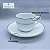 Jogo Xicaras De Café Com Pires 90ml Kit 6 Peças Borda Prata Porcelana Majesty Silver Luxo - Imagem 3