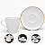 Xicara De Chá Café Com Pires 200ml Rústico Borda Marrom Porcelana Tramontina - Imagem 3