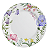 Prato Raso Jantar Lelis 29cm Refeição Cerâmica Decorado Floral Alleanza - Imagem 1