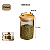 Pote Vidro Hermético c/ Tampa De Bambu Mantimentos 150ml Alimentos Redondo - Imagem 3