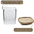 Pote Vidro Hermético c/ Tampa De Bambu Mantimentos 450ml Alimentos Quadrado - Imagem 5