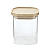 Pote Vidro Hermético c/ Tampa De Bambu Mantimentos 450ml Alimentos Quadrado - Imagem 1