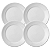 Kit 4 Pratos Rasos Convencional Schmidt 25cm Porcelana Branca - Imagem 1