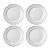 Kit 4 Pratos Rasos Jantar 26cm Cilíndrica Schmidt Porcelana Branca - Imagem 1