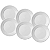 Kit 6 Pratos Rasos Convencional Schmidt 25cm Porcelana Branca - Imagem 1