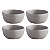Jogo de Bowls Kit 4 Peças Órion 610ml 15cm Cerâmica Cinza Florarte - Imagem 1