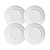 Jogo de Pratos Rasos Kit 4 Peças Basic 25cm Melamina Branco Lyor - Imagem 1