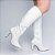 Bota feminino Bico fino Cano branca Longo tendência - Imagem 6