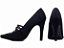 Sapato Feminino Scarpin Preto Nobuck - Imagem 3