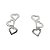 Brincos de prata 925  ear cuff três corações - Imagem 1