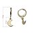 Brincos Folheados a ouro 18k argolinhas com lua - Imagem 2