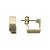 Brincos Folheados a ouro 18k formato quadrado liso - Imagem 1