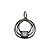 Pingente de prata 925 envelhecida oval com pedra zircônia - Imagem 1