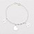 Pulseira de prata 925 corrente balão patinha coração - Imagem 1