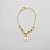 Pulseira folheado a ouro 18k corrente elo português com pingente coração - Imagem 1