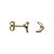 Brincos folheado a ouro 18k lua com strass - Imagem 1