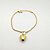 Pulseira folheado a ouro 18k corrente rabo de rato coração - Imagem 1