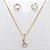 Conjunto folheado a ouro 18k ponto de luz zircônia - Imagem 1
