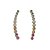 Brincos folhedos a ouro 18k ear cuff zircônias coloridas - Imagem 1