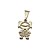 Pingente folheado a ouro 18k menina com zircônia rosa - Imagem 1