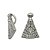 Pingente de prata 925 N.S. Aparecida mini com zircônias - Imagem 1