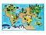 Brinquedo Encaixe Pedagógico de Madeira Mapa Mundi Didático - Imagem 1