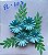 Pacote com 4 flores moldadas em papel + 4 ramos - FL-207 - Imagem 1