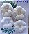 Pacote com 4 flores moldadas em papel + 2 folhas - FL3-102 - Imagem 1