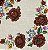 Guardanapo -  G3-066 - Roses Monuntain Embroldery Flok on Light Gray - 33x33cm - Imagem 1