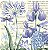 Guardanapo - G3-058 - Irises Hydrangea and Dragonflies - 33x33cm - Imagem 1